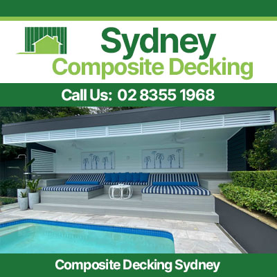 Composite decking around swimming pool in Sydney