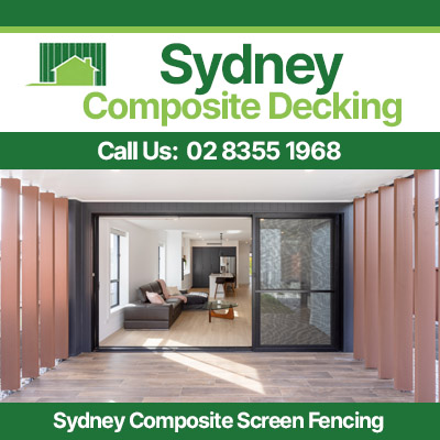 Composite screen fencing creating privacy for Sydney outdoor living area
